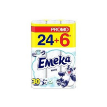 ТОАЛЕТНА ХАРТИЯ ЕМЕКА 24+6 БЯЛА