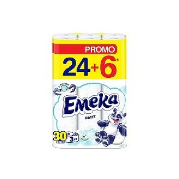 ТОАЛЕТНА ХАРТИЯ ЕМЕКА 24+6 БЯЛА
