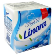 САЛФЕТКИ ЛИНОРА 100БР БЕЛИ 33х33