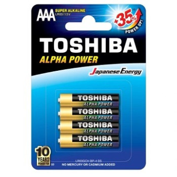 БАТЕРИИ TOSHIBA ALPHA POWER 4БР AAA