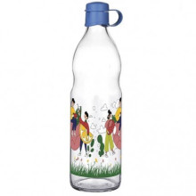 БУТИЛКА СТЪКЛО С КАПАЧЕ ДЕКОР FRIDO 1Л