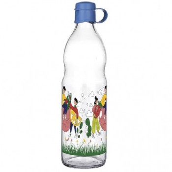 БУТИЛКА СТЪКЛО С КАПАЧЕ ДЕКОР FRIDO 1Л